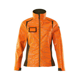 MASCOT® Accel. Safe Soft Shell Jacke, Reflexeffekte, Damen Soft Shell Jacke, Speziell für Damen designt und tailliert geschnitten, Atmungsaktiv, winddicht und wasserabweisend, Moderne, körpernahe Passform mit viel Bewegungsfreiheit, Verschluss mit wasserdichtem Reißverschluss und inwendiger Wetterschutzleiste, Vordertaschen mit wasserdichten Reißverschlüssen, Regulierbarer Gummizug im Saum, Verbesserte Sichtbarkeit für das Umfeld mit Hilfe von Reflexeffekten