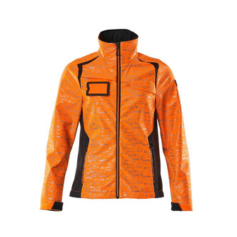 MASCOT® Accel. Safe Soft Shell Jacke, Reflexeffekte, Damen Soft Shell Jacke, Speziell für Damen designt und tailliert geschnitten, Atmungsaktiv, winddicht und wasserabweisend, Moderne, körpernahe Passform mit viel Bewegungsfreiheit, Verschluss mit wasserdichtem Reißverschluss und inwendiger Wetterschutzleiste, Vordertaschen mit wasserdichten Reißverschlüssen, Regulierbarer Gummizug im Saum, Verbesserte Sichtbarkeit für das Umfeld mit Hilfe von Reflexeffekten