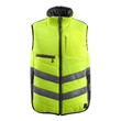 MASCOT® Grimsby Warnschutzweste, Fluoreszierend und mit schrägverlaufenden Reflexen, Zweifarbig, Atmungsaktiv, winddicht und wasserabweisend, Wattiert mit Polyesterfüllung, Verschluss mit Reißverschluss und inwendiger Wetterschutzleiste, Stehkragen