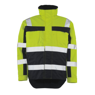 MASCOT® Teresina Winterjacke, Fluoreszierend, mit Reflexschulterstreifen und waagerechten Reflexen, Zweifarbig, Atmungsaktiv, wind- und wasserdicht, Nähte sind verklebt, Futter aus Kunstpelz am Körper, Futter aus Stepp in den Ärmeln, Rücken ist verlängert