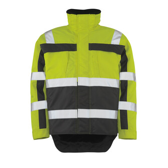 MASCOT® Teresina Winterjacke, Fluoreszierend, mit Reflexschulterstreifen und waagerechten Reflexen, Zweifarbig, Atmungsaktiv, wind- und wasserdicht, Nähte sind verklebt, Futter aus Kunstpelz am Körper, Futter aus Stepp in den Ärmeln, Rücken ist verlängert