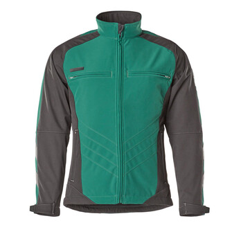 MASCOT® Unique Dresden Soft Shell Jacke, Atmungsaktiv, winddicht und wasserabweisend, Mit Reißverschluss und Wetterschutzleiste innen, die den Wind abhält, Taschen mit Reißverschluss, Große Bewegungsfreiheit durch formgeschnittene Ärmel, Verbesserte Sichtbarkeit für das Umfeld mit Hilfe von Reflexeffekten