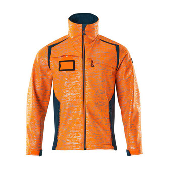 MASCOT® Accel. Safe Soft Shell Jacke mit Reflexeffekte Soft Shell Jacke, Atmungsaktiv, winddicht und wasserabweisend, Moderne, körpernahe Passform mit viel Bewegungsfreiheit, Verschluss mit wasserdichtem Reißverschluss und inwendiger Wetterschutzleiste, Vordertaschen mit wasserdichten Reißverschlüssen, Regulierbarer Gummizug im Saum, Verbesserte Sichtbarkeit für das Umfeld mit Hilfe von Reflexeffekten