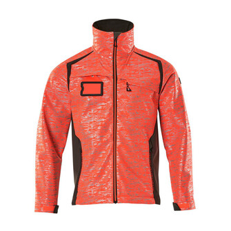 MASCOT® Accel. Safe Soft Shell Jacke mit Reflexeffekte Soft Shell Jacke, Atmungsaktiv, winddicht und wasserabweisend, Moderne, körpernahe Passform mit viel Bewegungsfreiheit, Verschluss mit wasserdichtem Reißverschluss und inwendiger Wetterschutzleiste, Vordertaschen mit wasserdichten Reißverschlüssen, Regulierbarer Gummizug im Saum, Verbesserte Sichtbarkeit für das Umfeld mit Hilfe von Reflexeffekten