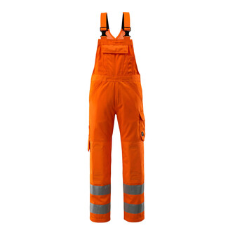 MASCOT® Safe Light Devonport Latzhose, Verstellbare Schulterträger aus Stoff mit kurzen, kräftigen Elastikeinsätzen bieten Flexibilität und super Passform, Knietaschen aus strapazierfähigem Polyester mit Eingriff von unten, so dass sich kein Schmutz sammelt, Stoff der Knietasche ist auf der Rückseite wasserabweisend beschichtet, Strapazierfähige, dreifache Kappnähte an den Beinen und im Schritt verlängern die Lebensdauer des Produktes, Standardmäßig in drei verschiedenen Schrittlängen erhältlich, für die individuell beste Passform und die am besten platzierten Details, Spezieller Schnitt an der Rückseite der Hosenbeine, verhindert beim Knien überflüssigen Stoff in der Kniekehle, Das Produkt ist für Industriewäsche geeignet, Zertifiziert für die Verwendung zusammen mit dem MASCOT-Kniepolstertyp SHORT oder LONG, da die Kniepolstertasche höhenverstellbar ist