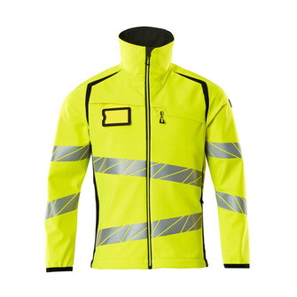 MASCOT® Accel. Safe Soft Shell Jacke Soft Shell Jacke, Atmungsaktiv, winddicht und wasserabweisend, Moderne, körpernahe Passform mit viel Bewegungsfreiheit, Verschluss mit wasserdichtem Reißverschluss und inwendiger Wetterschutzleiste, Vordertaschen mit wasserdichten Reißverschlüssen, Regulierbarer Gummizug im Saum, ID-Kartenhalter ist abnehmbar