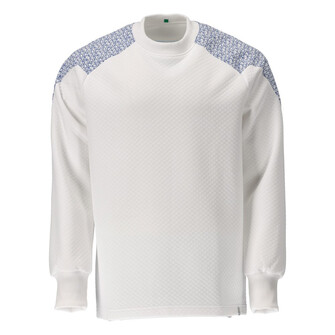 MASCOT® Food & Care Sweatshirt Sweatshirt, Das Produkt ist für Industriewäsche geeignet, Bei diesem Gewebe liegt Polyester auf der Außenseite für mehr Strapazierfähigkeit sowie Farbechtheit und Baumwolle auf der Innenseite für mehr Komfort, Einsetzen von Namensschildern sowie HF-Chip und UHF-Chip möglich, Die Nähte im Nacken sind mit einem weichem, gepolstertem Material verdeckt, so dass diese nicht stören, Das Produkt entspricht den HACCP-Prinzipien