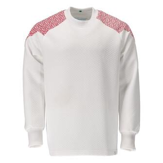 MASCOT® Food & Care Sweatshirt Sweatshirt, Das Produkt ist für Industriewäsche geeignet, Bei diesem Gewebe liegt Polyester auf der Außenseite für mehr Strapazierfähigkeit sowie Farbechtheit und Baumwolle auf der Innenseite für mehr Komfort, Einsetzen von Namensschildern sowie HF-Chip und UHF-Chip möglich, Die Nähte im Nacken sind mit einem weichem, gepolstertem Material verdeckt, so dass diese nicht stören, Das Produkt entspricht den HACCP-Prinzipien