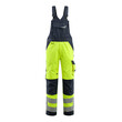 MASCOT® Safe Supreme Newcastle Latzhose, Strapazierfähige, dreifache Kappnähte an den Beinen und im Schritt verlängern die Lebensdauer des Produktes, Die Oberflächenbehandlung macht das Produkt schmutzabweisend und sorgt für hohe Sichtbarkeit, Einfaches Verlängern der Hose um 3cm, durch auftrennen der roten Naht auf der Innenseite