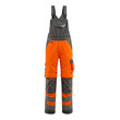 MASCOT® Safe Supreme Newcastle Latzhose, Strapazierfähige, dreifache Kappnähte an den Beinen und im Schritt verlängern die Lebensdauer des Produktes, Die Oberflächenbehandlung macht das Produkt schmutzabweisend und sorgt für hohe Sichtbarkeit, Einfaches Verlängern der Hose um 3cm, durch auftrennen der roten Naht auf der Innenseite