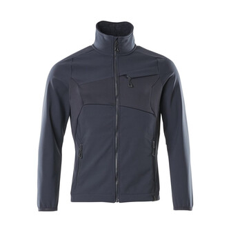MASCOT®ACCELERATE Soft Shell Jacke, Atmungsaktiv. Fleece an der Innenseite. Stehkragen. Verschluss mit Reißverschluss und inwendiger Wetterschutzleiste. Innentaschen. Brusttasche mit Reißverschluss. Vordertaschen mit Reißverschluss. Reflexeffekte