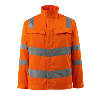 MASCOT® Safe Light Bunbury Arbeitsjacke, Extra Sicherheit mit Reflex auf den Schultern, Keine Nähte auf der Schulter, So kann kein aufgestautes Wasser eindringen, Individuelle Anpassung durch Regulierung am Saum, Regulierbare Manschetten, Ärmelschlitze ermöglichen es die Ärmel hochzukrempeln, Das Produkt ist für Industriewäsche geeignet