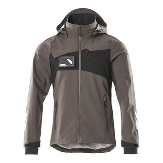 MASCOT® Accelerate Hard Shell Jacke, geringes Gewicht Jacke, Atmungsaktiv, wind- und wasserdicht mit getapten Nähten, Abnehmbare, gefütterte Kapuze, mit verstellbaren Elastikschnüren, Mit Reißverschluss und Wetterschutzleiste innen, die den Wind abhält, Rippenbündchen an den Handgelenken schließen gut ab und halten die Kälte draußen