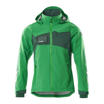 MASCOT® Accelerate Hard Shell Jacke, geringes Gewicht Jacke, Atmungsaktiv, wind- und wasserdicht mit getapten Nähten, Abnehmbare, gefütterte Kapuze, mit verstellbaren Elastikschnüren, Mit Reißverschluss und Wetterschutzleiste innen, die den Wind abhält, Rippenbündchen an den Handgelenken schließen gut ab und halten die Kälte draußen