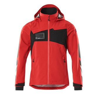 MASCOT® Accelerate Hard Shell Jacke, geringes Gewicht Jacke, Atmungsaktiv, wind- und wasserdicht mit getapten Nähten, Abnehmbare, gefütterte Kapuze, mit verstellbaren Elastikschnüren, Mit Reißverschluss und Wetterschutzleiste innen, die den Wind abhält, Rippenbündchen an den Handgelenken schließen gut ab und halten die Kälte draußen