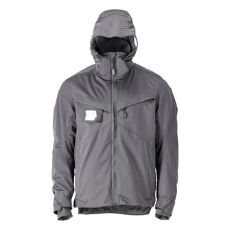MASCOT® Customized Hard Shell Jacke Jacke, Strapazierfähiger, ultraleichter Stretch sorgt für maximalen Komfort, Tag für Tag, Atmungsaktiv, wind- und wasserdicht, damit Sie bei jedem Wetter Ihr Bestes geben können, Eng anliegende Kapuze mit transparenten Seitenteilen, die das Blickfeld nicht einschränken, Reflektoren an den Ärmeln erhöhen die Sichtbarkeit im Dunkeln, Hoher Anteil von recyceltem Polyester im Hauptmaterial