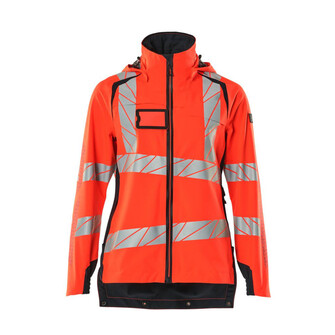 MASCOT® Accel. Safe Hard Shell Jacke, Damen, leichtem Futter Jacke, Speziell für Damen designt und tailliert geschnitten, Atmungsaktiv, wind- und wasserdicht mit getapten Nähten, Abnehmbare, gefütterte Kapuze, mit verstellbaren Elastikschnüren, Vordertaschen mit wasserdichten Reißverschlüssen, Verlängerter Rücken durch herunter knöpfbaren Stoff zum besseren Schutz vor Wind und Wetter