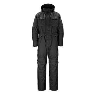 MASCOT® Industry Ventura Winterkombination, Atmungsaktiv, wind- und wasserdicht mit getapten Nähten, Abnehmbare, gefütterte Kapuze, mit verstellbaren Elastikschnüren, Elastisches Material am Rücken bietet erhöhte Bewegungsfreiheit, Die Knietaschen sind höhenverstellbar, so dass der Knieschutz optimal an den Knien platziert ist, Verbesserte Sichtbarkeit für das Umfeld mit Hilfe von Reflexeffekten