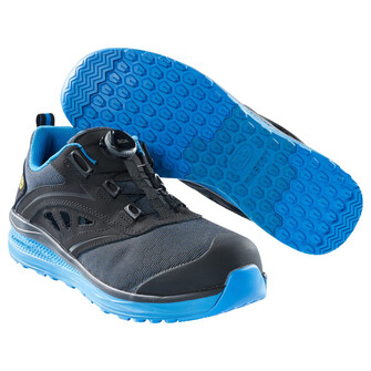 MASCOT® Footwear Sicherheitssandale S1P mit BOA® Sicherheitssandale, Das BOA® Fit-System besteht aus besonders strapazierfähigen, hochwertigen Materialien Mit BOA® können Sie Schuhe schnell und mühelos durch einfaches Drehen perfekt anpassen, Das Obermaterial ist atmungsaktiv und leitet Feuchtigkeit und Wärme von den Füßen ab, was für guten Fußkomfort sorgt, Das Obermaterial besteht aus strapazierfähigem Polyester, Die Zehenschutzkappe ist aus Carbonfaser, einem sehr leichten und starken Material Die Zehenschutzkappe ist außergewöhnlich stark und widerstandsfähig gegen Stöße und Druck, Zwischensohle aus XL EXTRALIGHT® EVA und Laufsohle aus extrem rutschhemmend Gummi, Die Sohle ist öl- und benzinbeständig, ESD geprüft nach EN IEC 61340-4-3, 2018 + EN 61340-5-1, 2016, Stabilisierendes, MASCOT-patentiertes Multifunktionsgelenk