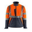 MASCOT® Safe Light Kiama Soft Shell Jacke, Der dunkle Stoff ist dort platziert, wo das Produkt am häufigsten Schmutz ausgesetzt wird, Atmungsaktiv, Fleece an der Innenseite, Keine Nähte auf der Schulter, So kann kein aufgestautes Wasser eindringen, Verbesserte Sicherheit, da der senkrechte Reflex bis hinunter zum waagerechten Reflex reicht, Zusätzlicher Kälteschutz durch verlängerten Rücken