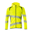 MASCOT® Accel. Safe Sweatshirt mit Kapuze, moderne Passform Kapuzensweatshirt, Bei diesem Gewebe liegt Polyester auf der Außenseite für mehr Strapazierfähigkeit sowie Farbechtheit und Baumwolle auf der Innenseite für mehr Komfort, Moderne, körpernahe Passform mit viel Bewegungsfreiheit, Mehr Bewegungsfreiheit durch elastische Reflexe, Vordertaschen mit Reißverschluss für sichere Aufbewahrung, Die Nähte im Nacken sind mit einem weichem, gepolstertem Material verdeckt, so dass diese nicht stören