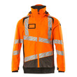 MASCOT® Accel. Safe Hard Shell Jacke mit leichtem Futter Jacke, Atmungsaktiv, wind- und wasserdicht mit getapten Nähten, Abnehmbare, gefütterte Kapuze, mit verstellbaren Elastikschnüren, Brusttasche mit wasserdichtem Reißverschluss, Vordertaschen mit wasserdichten Reißverschlüssen, Verlängerter Rücken durch herunter knöpfbaren Stoff zum besseren Schutz vor Wind und Wetter