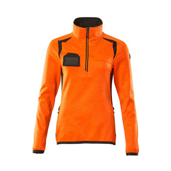 MASCOT® Accel. Safe Fleecepullover mit kurzem Zipper, Damen Microfleecejacke, Speziell für Damen designt und tailliert geschnitten, Reißverschluss am Hals mit Wetterschutzleiste, Vordertaschen mit Reißverschluss für sichere Aufbewahrung, ID-Kartenhalter ist abnehmbar, Verbesserte Sichtbarkeit für das Umfeld mit Hilfe von Reflexeffekten