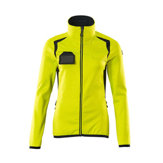 MASCOT® Accel. Safe Fleecepullover mit Reißverschluss, Damen Microfleecejacke, Speziell für Damen designt und tailliert geschnitten, Mit Reißverschluss und Wetterschutzleiste innen, die den Wind abhält, Vordertaschen mit Reißverschluss für sichere Aufbewahrung, Innentaschen, ID-Kartenhalter ist abnehmbar, Verbesserte Sichtbarkeit für das Umfeld mit Hilfe von Reflexeffekten