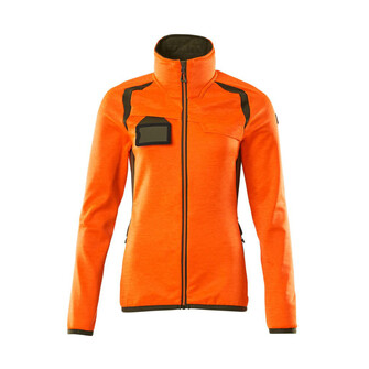 MASCOT® Accel. Safe Fleecepullover mit Reißverschluss, Damen Microfleecejacke, Speziell für Damen designt und tailliert geschnitten, Mit Reißverschluss und Wetterschutzleiste innen, die den Wind abhält, Vordertaschen mit Reißverschluss für sichere Aufbewahrung, Innentaschen, ID-Kartenhalter ist abnehmbar, Verbesserte Sichtbarkeit für das Umfeld mit Hilfe von Reflexeffekten