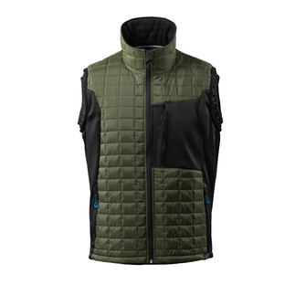 MASCOT® ADVANCED Thermoweste, zweifarbig. wasserabweisend. Mit CLIMASCOT® Lightweight Insulation. Stehkragen. Verschluss mit Reißverschluss und inwendiger Wetterschutzleiste. Brusttasche mit Reißverschluss. Vordertaschen mit Reißverschluss. Innentaschen. Gummizug an den Ärmelausschnitten. Stretchstoff an den Seiten. Gummizug in der Unterkante, regulierbar. Reflexeffekte