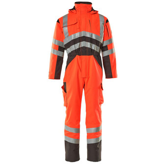 MASCOT® Safe Young Safara Winterkombination, Atmungsaktives, wind- und wasserdichtes MASCOTEX® mit getapten Nähten, Abnehmbare, gefütterte Kapuze, mit verstellbaren Elastikschnüren, Magnete schließen Brusttaschen automatisch nach Gebrauch, Große Bewegungsfreiheit durch formgeschnittene Ärmel, Extra langer Reißverschluss mit Wetterschutzleiste am äußeren Beinabschluss, zum einfachen Gebrauch zusammen mit Stiefeln