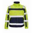 MASCOT® Safe Compete Cameta Arbeitsjacke, Die Oberflächenbehandlung macht das Produkt schmutzabweisend und sorgt für hohe Sichtbarkeit, Strapazierfähige, dreifache Kappnähte verlängern die Lebensdauer des Produktes, Stehkragen, Zwei verschiedene Brusttaschen, eine mit Patte und D-Ring und eine mit senkrechtem Reißverschluss und einfachem Zugang, ideal für das Handy, Individuelle Anpassung durch regulierbaren Bund