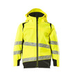 MASCOT® Accel. Safe Hard Shell Jacke,Kinder,geringes Gewicht Jacke für Kinder, Atmungsaktiv, wind- und wasserdicht mit getapten Nähten, Abnehmbare Kapuze mit Futter, Mit Reißverschluss und Wetterschutzleiste innen, die den Wind abhält, Vordertaschen mit Reißverschluss für sichere Aufbewahrung, Gummizug an den Handgelenken und in der Unterkante
