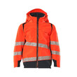 MASCOT® Accel. Safe Hard Shell Jacke,Kinder,geringes Gewicht Jacke für Kinder, Atmungsaktiv, wind- und wasserdicht mit getapten Nähten, Abnehmbare Kapuze mit Futter, Mit Reißverschluss und Wetterschutzleiste innen, die den Wind abhält, Vordertaschen mit Reißverschluss für sichere Aufbewahrung, Gummizug an den Handgelenken und in der Unterkante