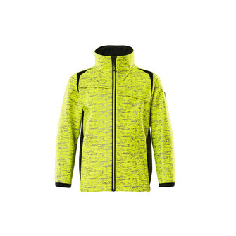 MASCOT® Accel. Safe Soft Shell Jacke, Kinder, Reflexeffekte Jacke für Kinder, Atmungsaktiv, winddicht und wasserabweisend, Mit Reißverschluss und Wetterschutzleiste innen, die den Wind abhält, Vordertaschen mit Reißverschluss für sichere Aufbewahrung, Gummizug an den Handgelenken und in der Unterkante, Verbesserte Sichtbarkeit für das Umfeld mit Hilfe von Reflexeffekten
