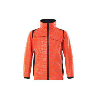 MASCOT® Accel. Safe Soft Shell Jacke, Kinder, Reflexeffekte Jacke für Kinder, Atmungsaktiv, winddicht und wasserabweisend, Mit Reißverschluss und Wetterschutzleiste innen, die den Wind abhält, Vordertaschen mit Reißverschluss für sichere Aufbewahrung, Gummizug an den Handgelenken und in der Unterkante, Verbesserte Sichtbarkeit für das Umfeld mit Hilfe von Reflexeffekten