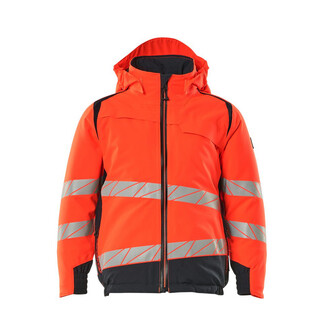 MASCOT® Accel. Safe Winterjacke für Kinder,CLIMASCOT®-Futter Jacke für Kinder, Atmungsaktiv, wind- und wasserdicht mit getapten Nähten, Die einzigartige CLIMASCOT®-Isolierung wärmt effektiv, ist leicht, weich und lässt sich auf ein geringes Volumen komprimieren, Abnehmbare Kapuze mit Futter, Mit Reißverschluss und Wetterschutzleiste innen, die den Wind abhält, Vordertaschen mit Reißverschluss für sichere Aufbewahrung, Gummizug an den Handgelenken und in der Unterkante