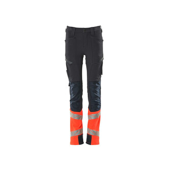 MASCOT® Accel. Safe Hose für Kinder, ULTIMATE STRETCH Hose für Kinder, Der Stretchstoff ist in alle Richtungen elastisch und bietet eine unübertroffene Bewegungsfreiheit, wo nichts spannt oder stört, Der multifunktionelle Stretchstoff kombiniert ein niedriges Gewicht mit sehr hoher Strapazierfähigkeit und ist darüber hinaus wasserabweisend, Ergonomisch geschnittene Hosenbeine, die nach den natürlichen Bewegungen des Körpers geformt wurden, Taschen mit Patte vorne am Oberschenkel, Verstärkung aus CORDURA® (500 D) an den Knien
