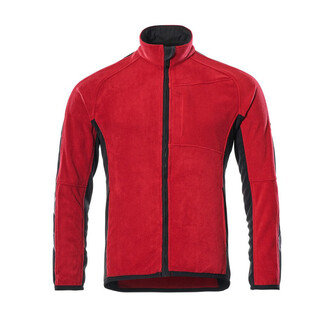 MASCOT® Unique Hannover Fleecejacke, Ergonomisch geschnittene Ärmel, die nach den natürlichen Bewegungen der Arme geformt wurden, Mit Gummizug an den Ärmeln und dem Saum, Mit Reißverschluss und Wetterschutzleiste innen, die den Wind abhält, Zusätzlicher Kälteschutz durch verlängerten Rücken, Verbesserte Sichtbarkeit für das Umfeld mit Hilfe von Reflexeffekten