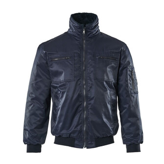MASCOT® Originals Alaska Pilotjacke, Bearnylon® ist ein wasserabweisendes und sehr strapazierfähiges Material, Kunstpelzfutter am Körper und Steppfutter in den Ärmeln, D-Ring für Schlüssel oder ID-Karten, Zwei Innentaschen - die eine mit Reißverschluss, Rippenbündchen an den Ärmeln und dem Saum