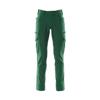 MASCOT® Bundhose mit Schenkeltaschen, Stretch, hat ein wasserabweisendes Finish. Vier-Wege-Stretchstoff mit geringem Gewicht und hoher Strapazierfähigkeit. Hosenbeine sind ergonomisch geformt. Gürtelschlaufen. Hosenschlitz mit Reißverschluss