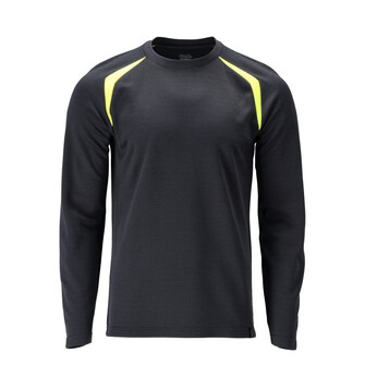 MASCOT® Accelerate Multisafe T-Shirt, Langarm, Moderne Passform, Antistatisch und flammhemmend, Moderne, eng anliegende Passform mit guter Bewegungsfreiheit, Die Nähte im Nacken sind mit einem weichem, gepolstertem Material verdeckt, so dass diese nicht stören