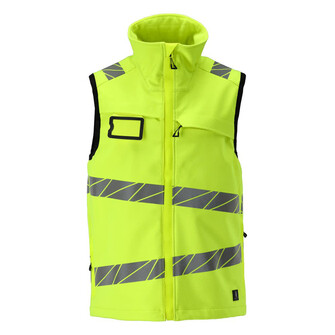 MASCOT® Accelerate Safe Softshell Weste, Atmungsaktiv, winddicht und wasserabweisend, Moderne, körpernahe Passform mit viel Bewegungsfreiheit, doppelter Wetterschutzleiste als extra Schutz bei schlechtem Wetter, Vordertaschen mit Reißverschluss für sichere Aufbewahrung, Regulierbarer Gummizug im Saum