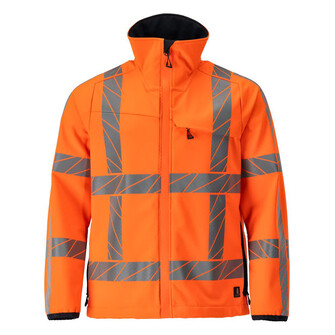 MASCOT® Accelerate Safe Softshell Jacke, Atmungsaktiv, winddicht und wasserabweisend, Moderne, körpernahe Passform mit viel Bewegungsfreiheit, Regulierbarer Gummizug im Saum, doppelter Wetterschutzleiste als extra Schutz bei schlechtem Wetter