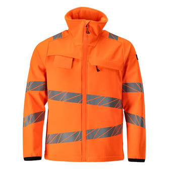 MASCOT® Accelerate Safe Softshell Jacke, Atmungsaktiv, winddicht und wasserabweisend, Moderne, körpernahe Passform mit viel Bewegungsfreiheit, doppelter Wetterschutzleiste als extra Schutz bei schlechtem Wetter, Vordertaschen mit Reißverschluss, Regulierbarer Gummizug im Saum, Id-Kartenhalter ist abnehmbar