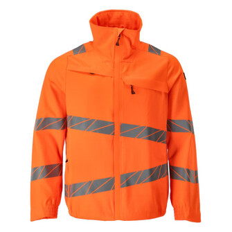 MASCOT® Accelerate Safe Jacke, Moderne, körpernahe Passform mit viel Bewegungsfreiheit, das Produkt ist eine Kombination aus festem Stoff und Stretchgewebe das Stretchgewebe befindet sich dort, wo zusätzliche Bewegungsfreiheit erforderlich ist, doppelter Wetterschutzleiste als extra Schutz bei schlechtem Wetter, d-Ring für Schlüssel oder Id-Karten, Taschen mit Reißverschluss, Gummizug an den Ärmelenden, das Produkt ist für Industriewäsche geeignet