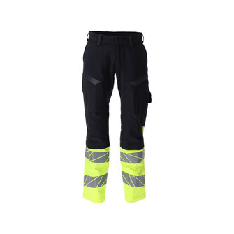 MASCOT® Accelerate Multisafe Hose mit Knietaschen, Hoher Schutz mit antistatischen, säurefesten und flammhemmenden Eigenschaften, Schützt bei Lichtbögen, Hohe Widerstandsfähigkeit und ultimative Bewegungsfreiheit, CORdURA®-Verstärkungen an der Vorderseite des Beins - Stretch unter dem CORdURA®-Material sorgt für Bewegungsfreiheit, Unkomplizierte Befestigung von Hängetaschen dank Click Pocket System, die Hosenbeine können auf einfache Weise ausgelassen und um 3 cm verlängert werden, Für Industriewäsche geeignet, Hier finden Sie eine ähnliche Hose mit Knietaschen 21178-284, die speziell für Frauen in dIAMONd-Passform entworfen wurde