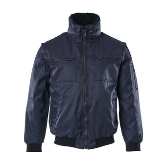 MASCOT® Pilotjacke, Bearnylon® ist ein wasserabweisendes und sehr strapazierfähiges Material, Herausnehmbares Kunstpelzfutter, abnehmbare Ärmel und abnehmbarer Kragen, Mit Reißverschluss und Wetterschutzleiste innen, die den Wind abhält, Ärmeltasche mit Reißverschluss, Anbringen einer Kapuze mit Druckknöpfen möglich