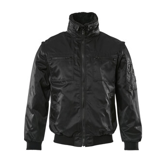 MASCOT® Pilotjacke, Bearnylon® ist ein wasserabweisendes und sehr strapazierfähiges Material, Herausnehmbares Kunstpelzfutter, abnehmbare Ärmel und abnehmbarer Kragen, Mit Reißverschluss und Wetterschutzleiste innen, die den Wind abhält, Ärmeltasche mit Reißverschluss, Anbringen einer Kapuze mit Druckknöpfen möglich