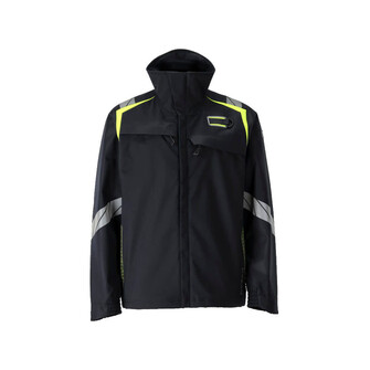 MASCOT® Accelerate Multisafe Soft Shell Jacke, Winddicht und wasserabweisend. Fluoreszierende Kontrastfarbe und mit Reflexen. Antistatisch, flammhemmend und mit Säureschutz. Schützt bei Lichtbögen, und bei gelegentlichem Schweißen. Stehkragen. Quick Release Reißverschluss und doppelte Wetterschutzleiste mit Magnetverschluss. Gurtband für einen Gasalarm